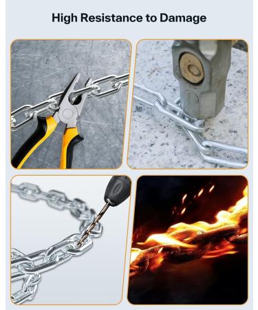 Sportne High-Safety Bicycle Lock - 8mm Hardened Steel Chain Lock for Motorcycle Bike Door Fence Grill & Scooter - Includes 2 Keys - Black 100cm - Buy Online on GoSupps.com