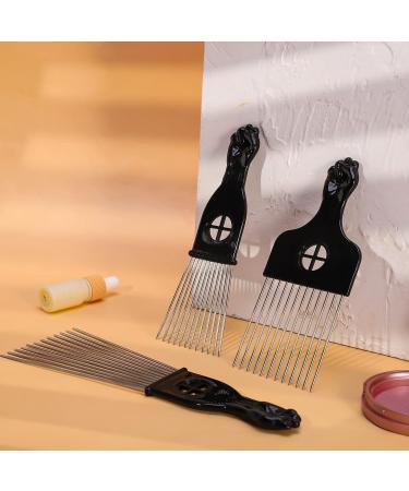 QINREN 3 Pieces Afro Comb Metal 3 Styles Different Lengths Afro Pick Comb Hair Styling Comb for Men Women Detangling Black - Buy Online on GoSupps.com