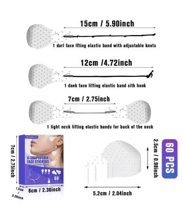 60 Pieces Face Lifting Tape | Instant Invisible Face Lift Stickers & Eye Lift Tapes | V-Shape Face Makeup Tools - Buy Online on GoSupps.com
