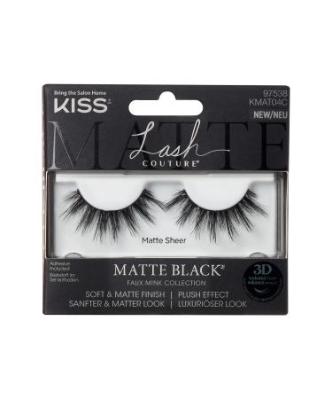 Kiss Lash Couture Matte Black Collection 1 pair of artificial eyelashes matt sheer soft and matt faux mink lashes with kiss flexi eyelash band including eyelash glue - Buy Online on GoSupps.com