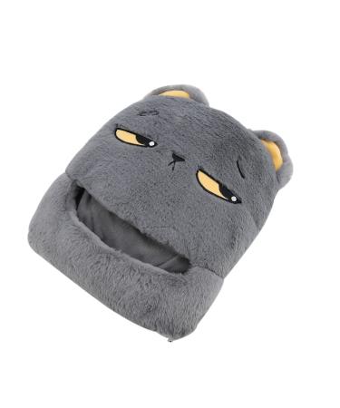 Haofy USB Foot Warmer Fashionable Cartoon Pattern Electric Heating Slippers Cold Feet Warm Souls for Home Travel Office (Gray)