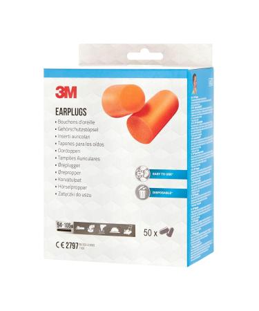 3M Hearing Protection Foam Earplugs 1100 - 50 Pairs Soft Hypoallergenic Hygienically Packaged Noise Reduction (94-105 dB) - Buy Online on GoSupps.com