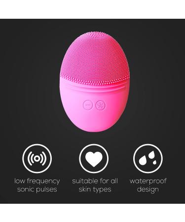 Envie Rechargeable Facial Cleansing Brush & Massager - Pulsing Silicone Exfoliator Blackhead & Makeup Remover (Pink) | International Shipping Available - Buy Online on GoSupps.com