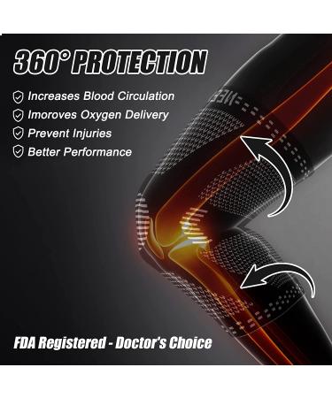 NEENCA Professional Plus Size 4XL Knee Brace - Compression Sleeve for Larger Thighs - Knee Pain Relief and Sports Protection - Buy Online on GoSupps.com