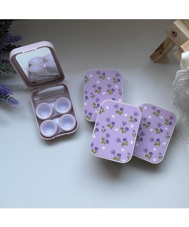 Agoneir Contact Lens Container Travel Set - Portable Storage Box with Tweezers Mirror & Solution - Everyday Use in Violet - 81x60x22mm - Buy Online on GoSupps.com