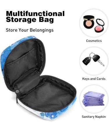GIAPB Period Bag Sanitary Napkin Storage & Travel Makeup Bag - Watercolor Blue Tree Design - Buy Online on GoSupps.com
