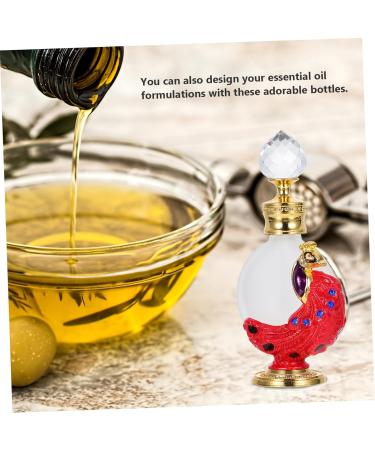 Didiseaon 1pc Peacock Essential Oil Bottle Cosmetic Travel Containers Gold Decor Travel Dispenser Rhinestone Decor Egyptian Decor Retro Decor Perfume Bottle Red Glass Ornaments - Buy Online on GoSupps.com