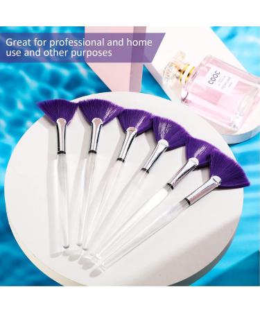 6 Pieces Fan Mask Brushes Soft Fan Facial Mask Applicator Tools Brush Makeup Brushes Cosmetic Tools with Handle for Peel Mask Makeup Women Girls (Purple Hair) - Buy Online on GoSupps.com
