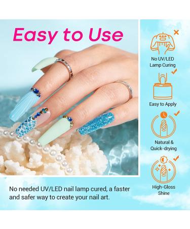 AZUREBEAUTY 18Pcs Dip Powder Nail Kit: Spring Summer Pastel Neon Colors Set for French Manicure - A1-Water World - Buy Online on GoSupps.com