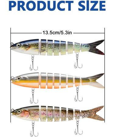 3-Piece Wobbler Set - Multi-Joint Angel Bait for Pike Mackerel & Trout Fishing - Premium Artificial Bait & Accessories - Buy Online on GoSupps.com