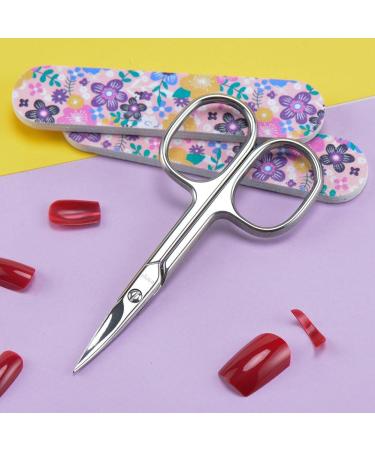 LIVINGO Premium Stainless Steel Manicure Nail Scissors | Multi-purpose Cuticle Grooming Kit for Eyebrow, Eyelash, Dry Skin | Curved Blade 3.5 inch Silver - Buy Online on GoSupps.com