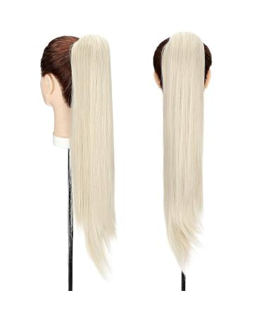 Premium 22 Bleached Blonde Ponytail Extension - Clip-in Micro-Wavy Hair Braid Heat-Resistant Realistic Look - International Shipping Available - Buy Online on GoSupps.com