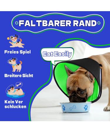 Leak Protection Dog Collar - Adjustable Soft Tape for Post-Op Comfort | Breathable Elisabethane | 24-28cm Neck Size - Black - Buy Online on GoSupps.com