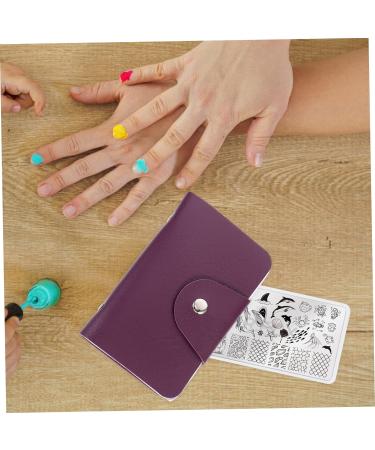 Mikinona 2pcs Nail Art Card Holder Stamping Nail Forms Sticker Organizer Rectangular Nail Art Plate Nail Stencil Bag Nail Art Stand Nail Steel Plate Package Nail Decals Purple Christmas Purple 14.5X9.5X1.8CM - Buy Online on GoSupps.com