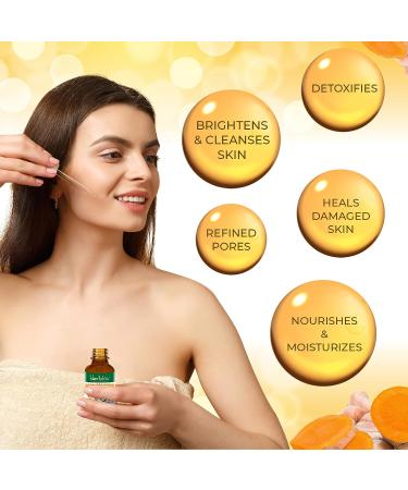 Turmeric Oil for Face & Body - Natural Skin Brightening Serum for Dark Spots, Acne, and Scars - Handcrafted in the USA - Buy Online on GoSupps.com