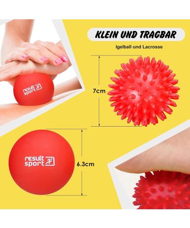 Resulting Lacrosse & Hedgehog Ball Massage Set for Plantar Fasciitis Relief | Deep Tissue Foot & Trigger Point Massage (Red) - Buy Online on GoSupps.com
