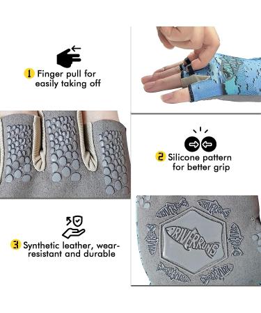 Riverruns Fingerless Sun Fishing Gloves - UPF50+ Lightweight & Breathable for Men - CamoBlue Small - Buy Online on GoSupps.com