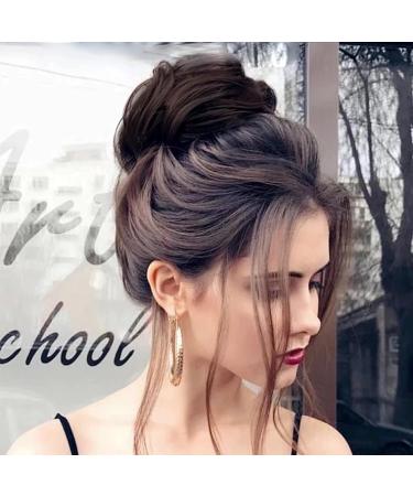 XNIVUIS 2 Pcs Messy Hair Scrunchies Scrunchy Scrunchie Messy Bun Hair Piece Hair Bun Scrunchies Hair Bun Extensions Bun Curly Wavy Hair Scrunchies Curly Wavy Hair Pieces For Women (Dark Brown) - Buy Online on GoSupps.com