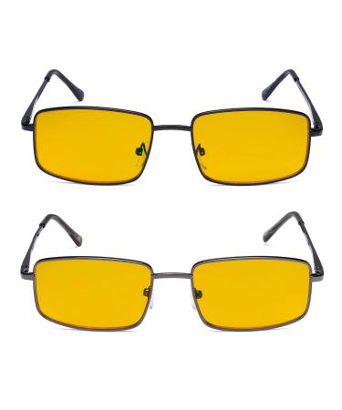 2 Pack Block Blue Light Reading Glasses for Men - Amber Tinted Computer Readers +1.75 2pcs-mix-bb90 Lens 1.75 Diopters