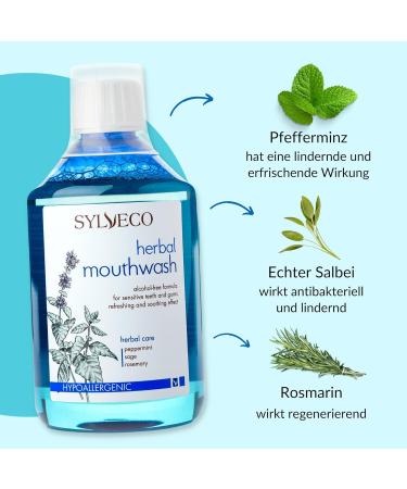 SYLVECO Herbal Mouthwash 500ml | Vegan Natural Oral Care for Daily Dental Health | Unisex - Buy Online on GoSupps.com