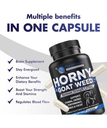 Horny Goat Weed Complex - Maximum Strength Supplement for Men and Women with Maca Root, Ginseng, Yohimbine, and more - 120 Count - Made in USA - Buy Online on GoSupps.com