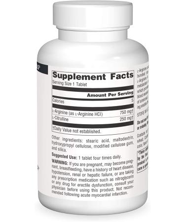 Source Naturals L-Arginine L-Citrulline Complex 1000 mg â€“ 120 Tablets for Enhanced Performance - Buy Online on GoSupps.com