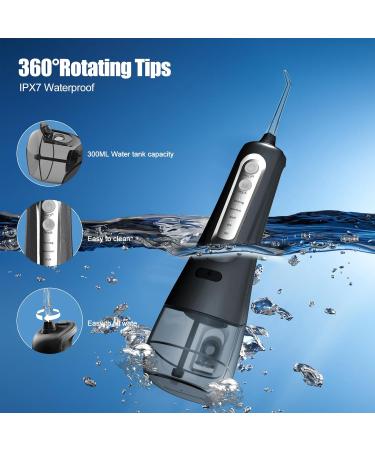 COOLPEEN Cordless Water Dental Flosser - Portable Oral Irrigator with 3 Modes 300ML IPX7 Waterproof USB Rechargeable - Perfect for Travel & Home Use - Buy Online on GoSupps.com