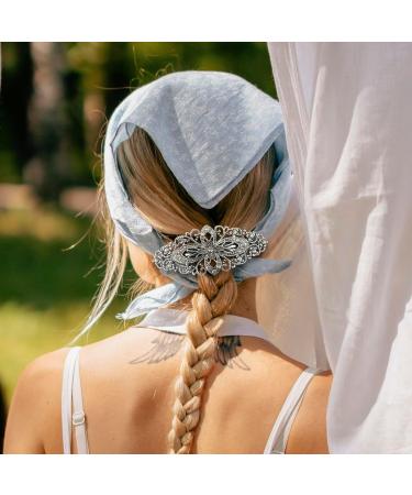 Luckious Vintage Flower Hair Barrette Hair Slides - Antique Style Crystal Hair Clips for Women - Elegant Hair Jewelry for Weddings Birthdays and Proms - Buy Online on GoSupps.com