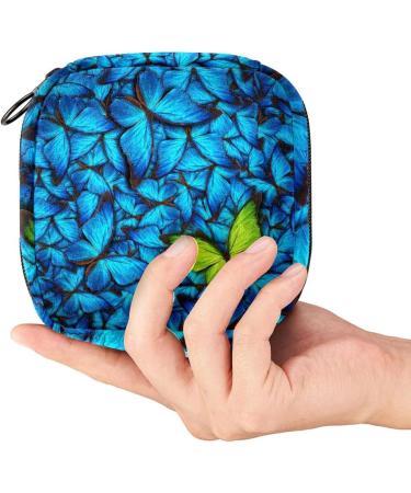Menstrual Bag with Zipper for Sanitary Pads & Tampons Stylish Butterflies Design for Women & Girls International Shipping Available - Buy Online on GoSupps.com
