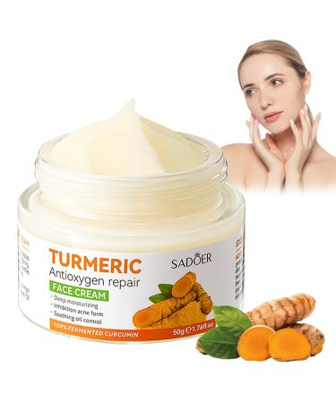 Turmeric Face Cream Brightening Face Cream for Radiant&Glowing Skin Dark Spot Corrector Age Spot Remover Anti Aging Natural Turmeric Cream Skin Care Vitamin C Moisturiser for Face