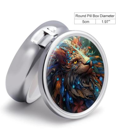 Small Travel Pill Case Round Metal Pill Box for Pocket Purse 3 Compartment Portable Pill Holder Mini Pill Organizer for Travel or Daily - Animal - Buy Online on GoSupps.com
