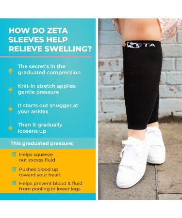 Zeta Wear Compression Stockings for Thick Calves - Soothing Gradient Support Edema & DVT Prevention 2XL White - Buy Online on GoSupps.com