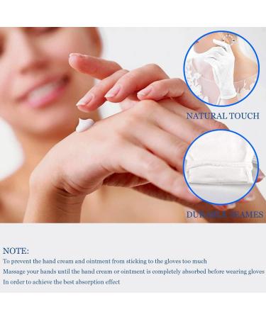 3 Pairs Moisturizing Gloves 100% Cotton Over Night Bedtime White Cosmetic Inspection Premium Quality Eczema for Dry Sensitive Irritated Skin Spa Therapy Secure - Buy Online on GoSupps.com