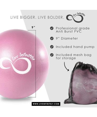 Live Infinitely 9 Inch Barre Pilates Ball & Hand Pump Anti Burst Mini Ball & Digital Workout eBook Included for Yoga  Exercise  Balance & Stability Training  Comes with Mesh Carrying Bag Rose 9 Inch - Buy Online on GoSupps.com