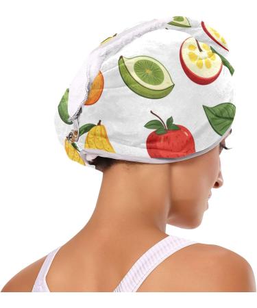 Colored Fruit Hair Towel 2 Pack | Super Absorbent Quick Dry Hair Turbans | Ideal for Women & Girls - Buy Online on GoSupps.com