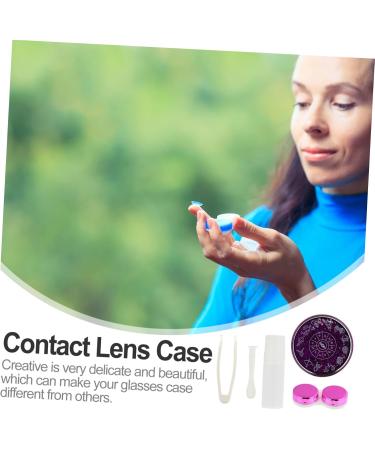 Lurrose Violet Contact Lens Container Kit - Travel Case & Organizer for Eyewear Accessories | Eye Care Box 7.5x3cm Purple - Buy Online on GoSupps.com