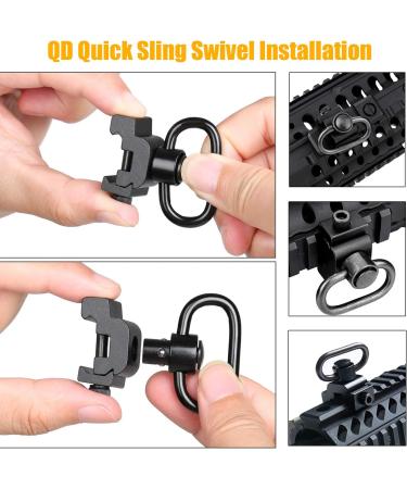 Sokiss 2PCS QD Sling Swivel Mount with 2 Point Sling - Heavy Duty 1.25 Push Button Quick Release Attachment for Picatinny/Weaver Rail - Buy Online on GoSupps.com