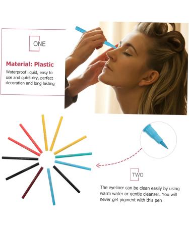VINTORKY 12pcs Liquid Eyeliner Matte Colored Eyeliner Eye Beauty Pencil Eyeliner Liquid Pen Eyeliner Pencil - Buy Online on GoSupps.com