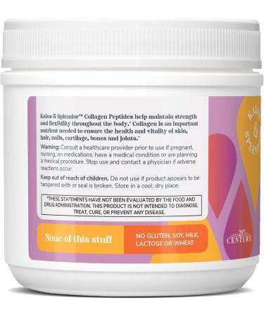 21st Century Kalos & Splendor Hydrolyzed Collagen Peptides, 20g, Unflavored Bovine Collagen Peptide, Type I & III, 18g Protein per Serve, Easily Mixable, Non-GMO, Gluten Free, No Soy or Dairy - Buy Online on GoSupps.com