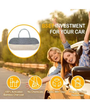 FRiEQ 100% Activated Bamboo Charcoal Air Purifying Bag | Lasts 365+ Days | Fragrance-Free Deodorizer for Car | Absorbs Smoke Smell and Bad Odors - Grey/Beige - Buy Online on GoSupps.com