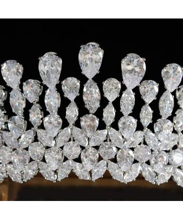 5A Cubic Zirconia Wedding Tiara Crown - Bride & Queen Hair Accessory - Buy Online on GoSupps.com