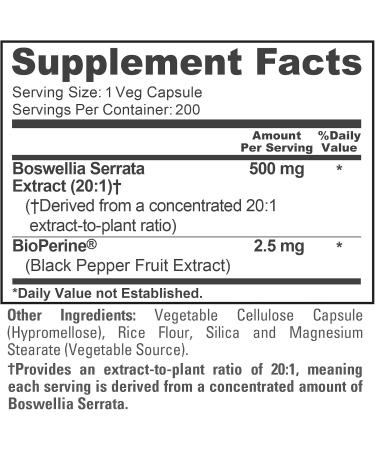 NusaPure Boswellia Serrata, 500 mg, 200 Veg Capsules (Non-GMO, Vegan) - Buy Online on GoSupps.com