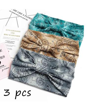Aceorna Boho Bandeau Headbands - Floral Printed Elastic Turban Hair Scarf for Women - Buy Online on GoSupps.com