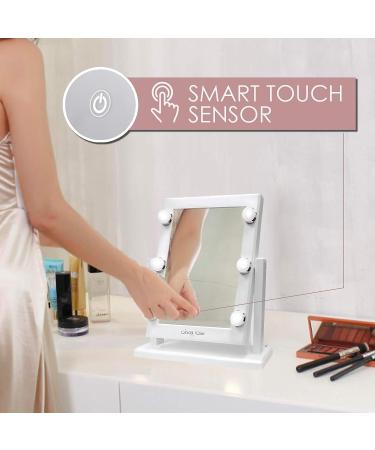 Olivia Rose Hollywood Style Vanity Mirror with Lights - Large Lighted Makeup Mirror in White/Silver - Buy Online on GoSupps.com