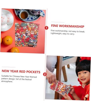 TEHAUX 18pcs Money Bag Lucky Lucky Year Hong Bao Wedding Envelope Gift 2022 Chinese Money Envelope China Thicken Chinese Style Asia red Envelope Bag Bronzing Chinese Zodiac Small - Buy Online on GoSupps.com