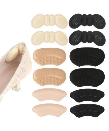 Heel Grips Liner Cushions Inserts for Loose Shoes 6 Pairs Heel Grips Protectors Comfort Liner Filler Insoles Heel Cushion Inserts Heel Pads Prevent Slip for Loose Shoes Shoe Too Big Men Women