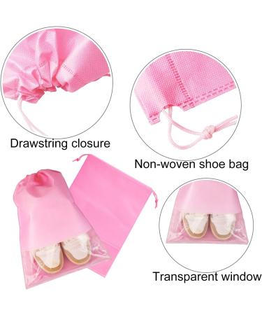 6 Pcs ULIFEMALL Travel Shoe Bags - Large Non-Woven Drawstring Storage with Clear Window - Waterproof Dustproof Pouch for Men Women - Pink - Buy Online on GoSupps.com
