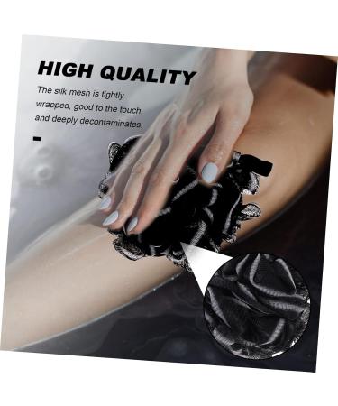 4pcs Charcoal Bath Ball Sponge - Men's Loofah Shower Pouf & Lace Mesh Cleaning Ball | Premium Body Scrubber - Buy Online on GoSupps.com
