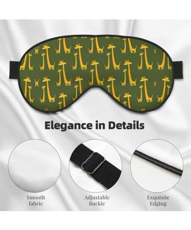 Cartoon Giraffe Print Soft Eye Mask | Sleep Eye Mask for Women & Men | Perfect for Travel & Relaxation - Buy Online on GoSupps.com