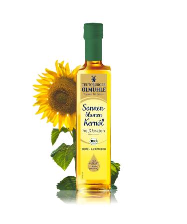 Teutoburg oil mill frye organic sunflower kernel oil hot-frying oil made of sunflower seeds ideal for roasting and frying up to 180 heat-resistant-extra mild 500 ml